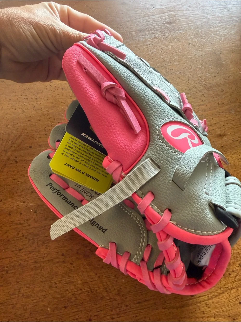 Rawlings Kids Pink and Gray Youth Baseball Glove